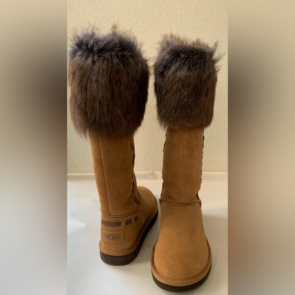 UGG AUSTRALIA Rosana Women’s Suede Waterproof Chestnut Mid Calf Boots 1008044 - Picture 8 of 12